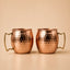 Pure Copper Hammered Moscow Mule Mugs - Set of 2 | Handcrafted & Luxury