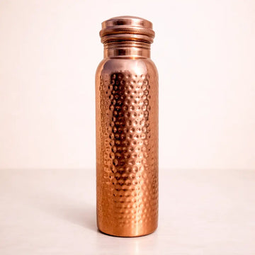 Pure Copper Hammered Water Bottle – Handcrafted | 950ml