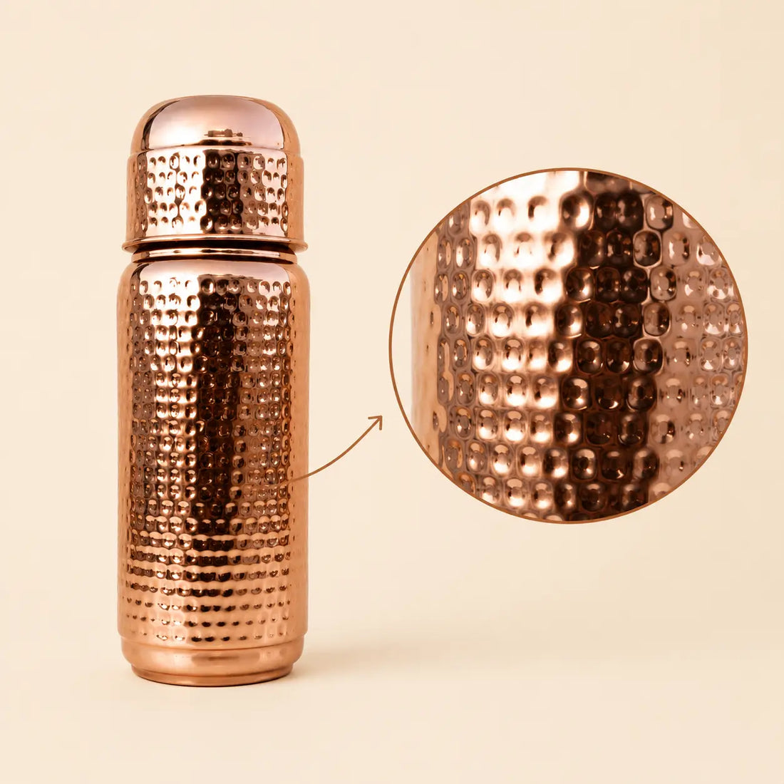 Copper hammered water bottle 